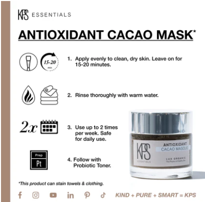 Antioxidant Cacao Mask KPS Essentials 2.3oz